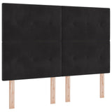 Letto a molle con testiera Nero 160 x 200 cm Velluto