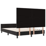 Letto a molle con testiera Nero 160 x 200 cm Velluto