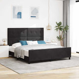 Letto a molle con testiera Nero 180 x 200 cm Velluto