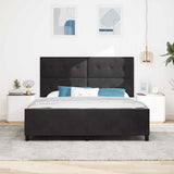 Letto a molle con testiera Nero 180 x 200 cm Velluto