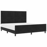 Letto a molle con testiera Nero 180 x 200 cm Velluto
