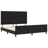 Letto a molle con testiera Nero 180 x 200 cm Velluto