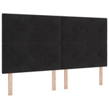 Letto a molle con testiera Nero 180 x 200 cm Velluto