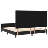 Letto a molle con testiera Nero 180 x 200 cm Velluto