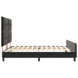 Letto a molle con testiera Nero 180 x 200 cm Velluto