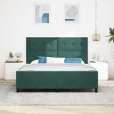 Letto a molle con testiera Verde Scuro 180 x 200 cm Velluto