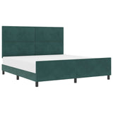 Letto a molle con testiera Verde Scuro 180 x 200 cm Velluto