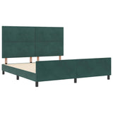 Letto a molle con testiera Verde Scuro 180 x 200 cm Velluto
