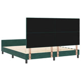 Letto a molle con testiera Verde Scuro 180 x 200 cm Velluto