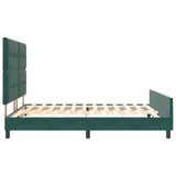 Letto a molle con testiera Verde Scuro 180 x 200 cm Velluto