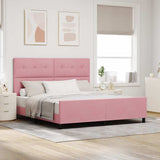 Letto a molle con testiera Rosa 180 x 200 cm Velluto