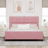 Letto a molle con testiera Rosa 180 x 200 cm Velluto