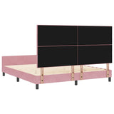 Letto a molle con testiera Rosa 180 x 200 cm Velluto