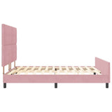 Letto a molle con testiera Rosa 180 x 200 cm Velluto