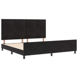 Letto a molle con testiera Nero 200 x 200 cm Velluto