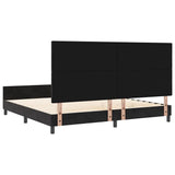 Letto a molle con testiera Nero 200 x 200 cm Velluto