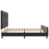 Letto a molle con testiera Nero 200 x 200 cm Velluto