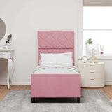 Letto a molle con testiera Rosa 80 x 200 cm Velluto