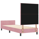 Letto a molle con testiera Rosa 80 x 200 cm Velluto