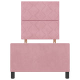 Letto a molle con testiera Rosa 80 x 200 cm Velluto