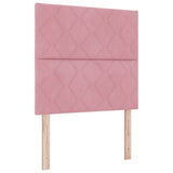 Letto a molle con testiera Rosa 90 x 190 cm Velluto