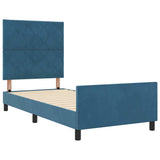 Letto a molle con testiera Blu Scuro 90 x 200 cm Velluto