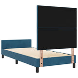 Letto a molle con testiera Blu Scuro 90 x 200 cm Velluto