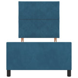 Letto a molle con testiera Blu Scuro 90 x 200 cm Velluto