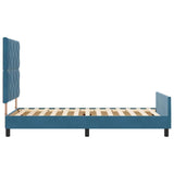 Letto a molle con testiera Blu Scuro 90 x 200 cm Velluto
