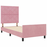 Letto a molle con testiera Rosa 90 x 200 cm Velluto