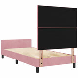 Letto a molle con testiera Rosa 90 x 200 cm Velluto