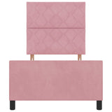 Letto a molle con testiera Rosa 90 x 200 cm Velluto