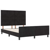 Letto a molle con testiera Nero 140 x 190 cm Velluto