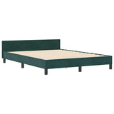 Letto a molle con testiera Verde Scuro 140 x 190 cm Velluto