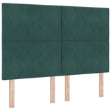 Letto a molle con testiera Verde Scuro 140 x 190 cm Velluto