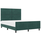 Letto a molle con testiera Verde Scuro 140 x 200 cm Velluto