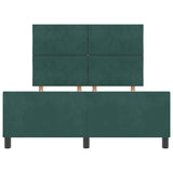 Letto a molle con testiera Verde Scuro 140 x 200 cm Velluto