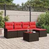Set Divano da Giardino 6 pcs Marrone polyrattan