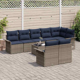 Set Divano da Giardino 9 pcs Grigio polyrattan