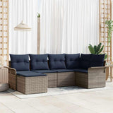 Set Divano da Giardino 6 pcs Grigio polyrattan