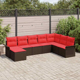 Set Divano da Giardino con cuscino 8 pcs Beige Poly Rattan