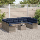 Set Divano da Giardino 10 pcs Grigio polyrattan