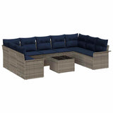 Set Divano da Giardino 10 pcs Grigio polyrattan