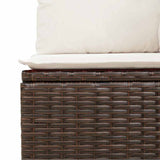 Set Divano da Giardino con cuscino 8 pcs Marrone e Crema