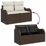 Set Divano da Giardino con cuscino 8 pcs Marrone e Crema