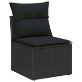 Set Divano da Giardino con archiviazione 6 pcs Nero Poly Rattan