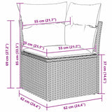 Set Divano da Giardino 8 pcs Beige e Grigio Chiaro polyrattan