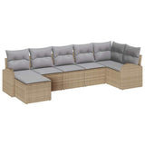 Set di divani con cuscino 7 pcs Beige polyrattan