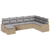 Set di divani 8 pcs Beige e grigio chiaro polyrattan