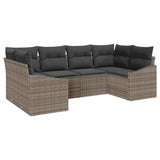 Set Divano da Giardino 6 pcs Grigio polyrattan